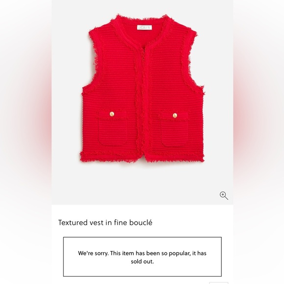 J crew Textured vest in fine bouclé NWT SZ L - Picture 4 of 12